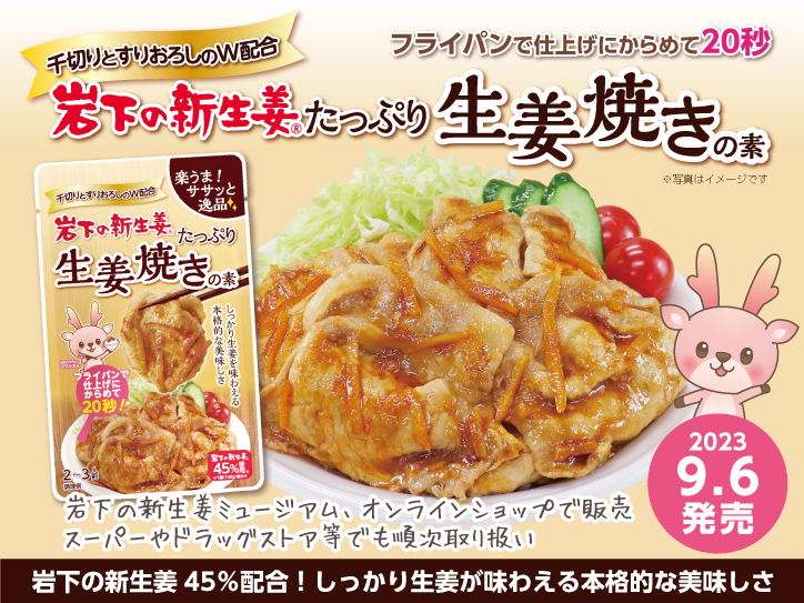 新商品『岩下の新生姜たっぷり生姜焼きの素』を9月6日発売。岩下の新