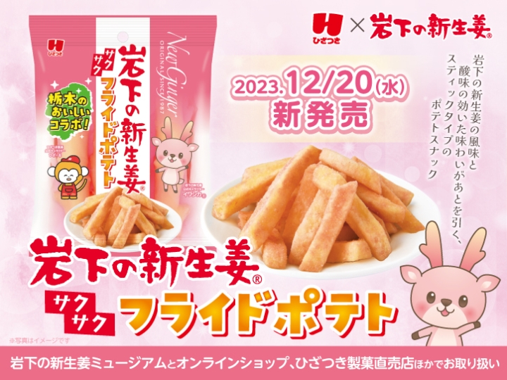 画像：ひざつき製菓『岩下の新生姜フライドポテト』12月20日発売