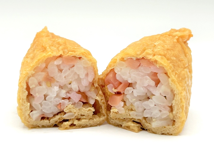 画像：『いなり寿司2個入り 岩下の新生姜使用』断面
