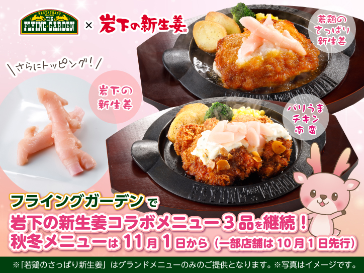 爆弾ハンバーグ”でおなじみのフライングガーデンで「岩下の新生姜