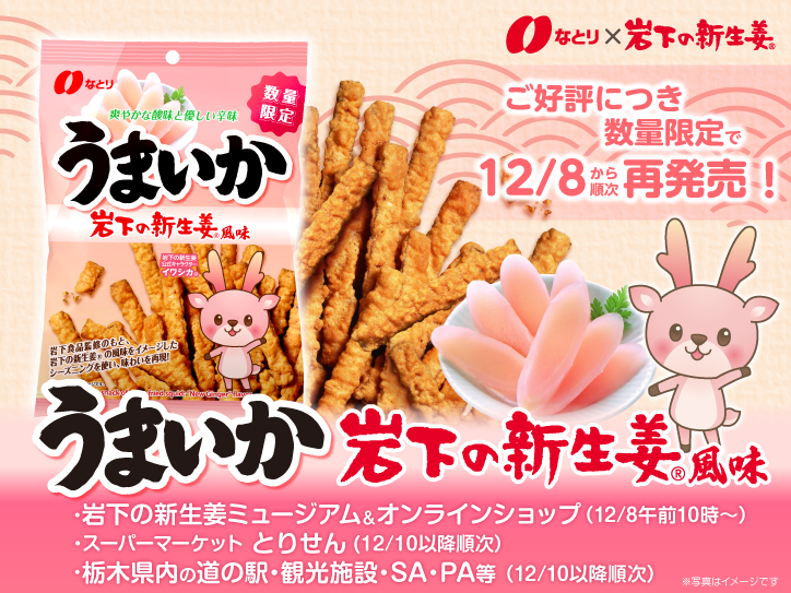 販売終了（3月31日更新）※おつまみの「なとり」から『うまいか 岩下の