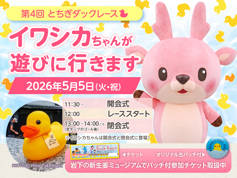 5月5日】イワシカちゃんが「第4回 とちぎダックレース」に遊びに行き